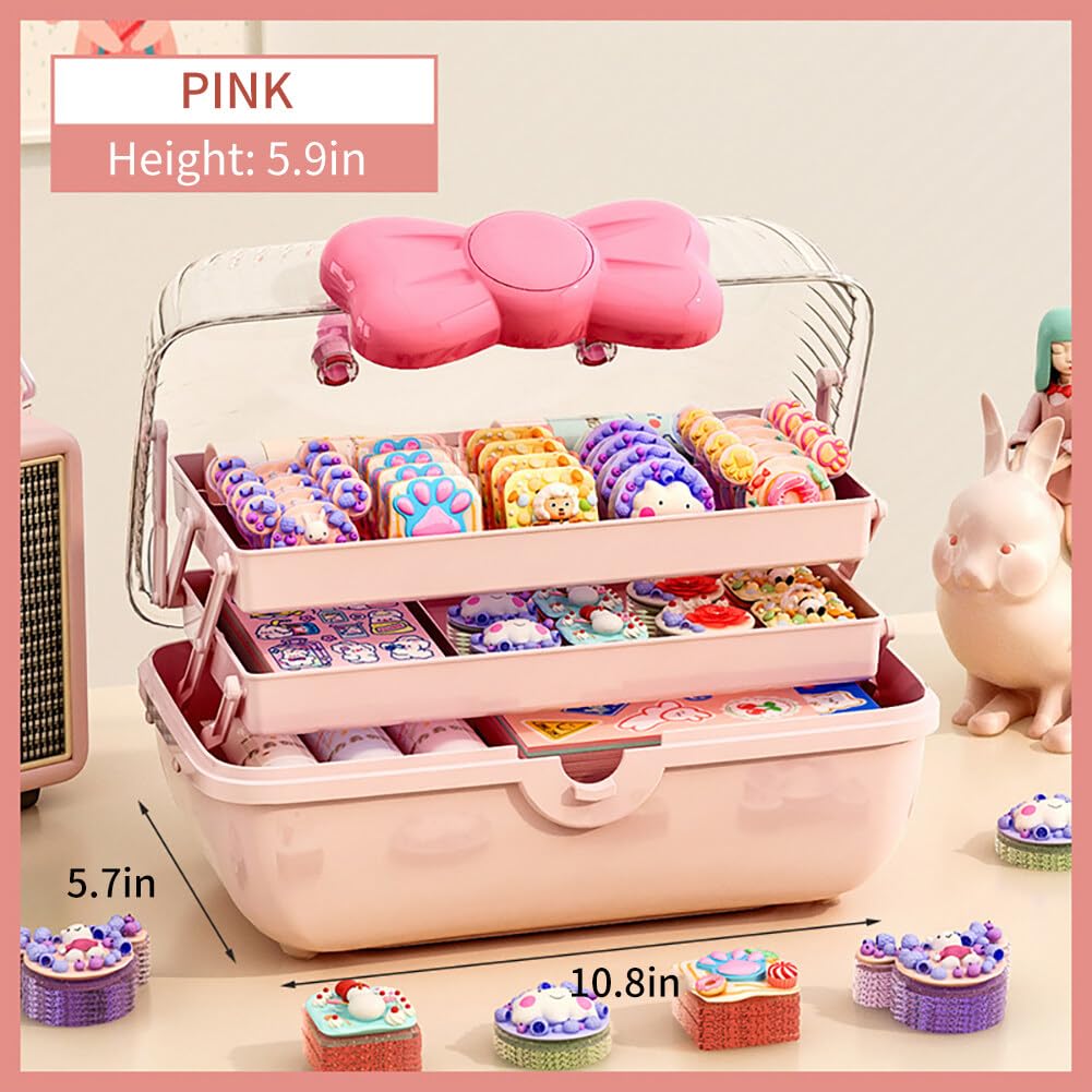 épine barrette & Pin set box (pink) Amazon.com: UEncounter 3-Layer Kids Hair Accessories Organizer